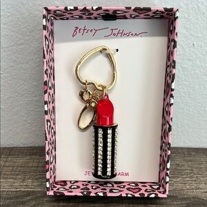 ✨ Betsey Johnson 🖤❤️ Lipstick Bag Charm 💄